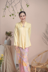AS-IS Classic Kebaya Batik in Pastel Yellow (TOP)